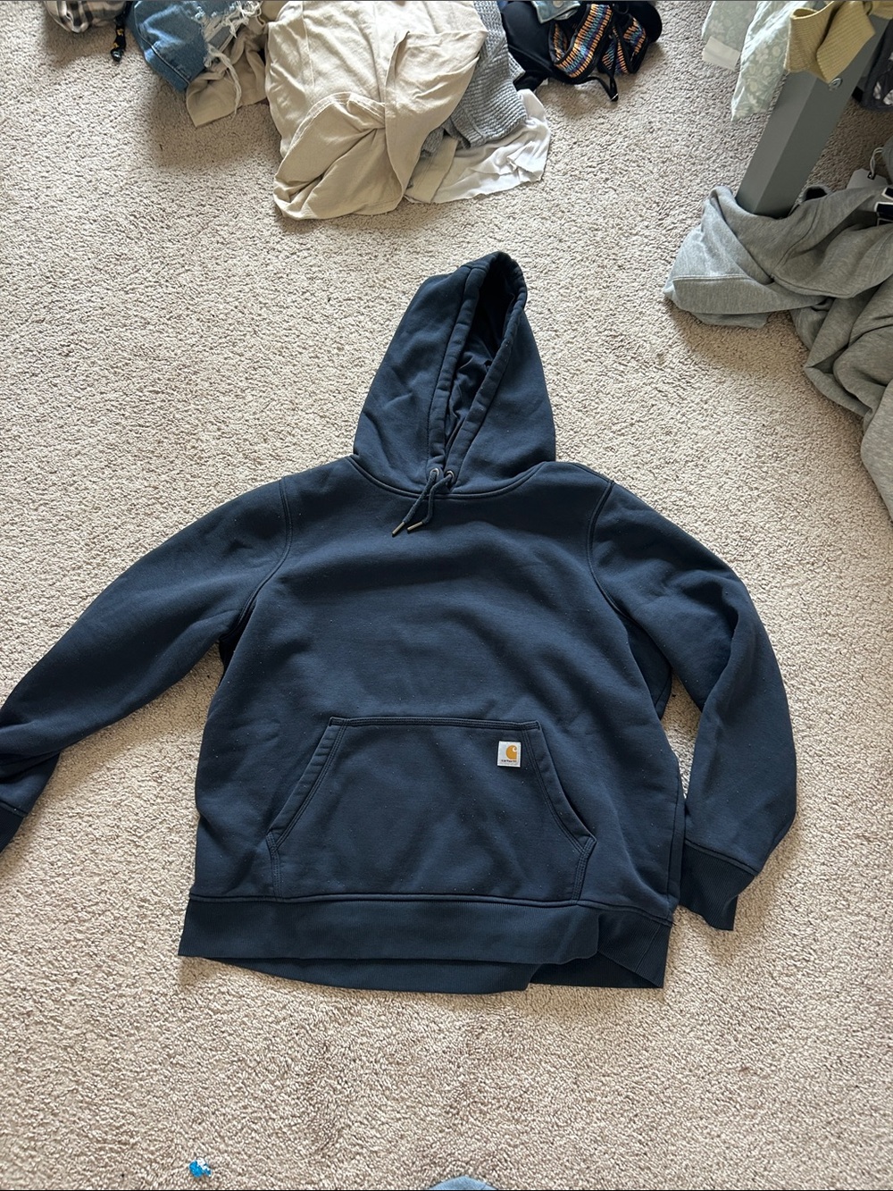 Carhartt Men's Navy Crewneck Hooded Sweatshirt